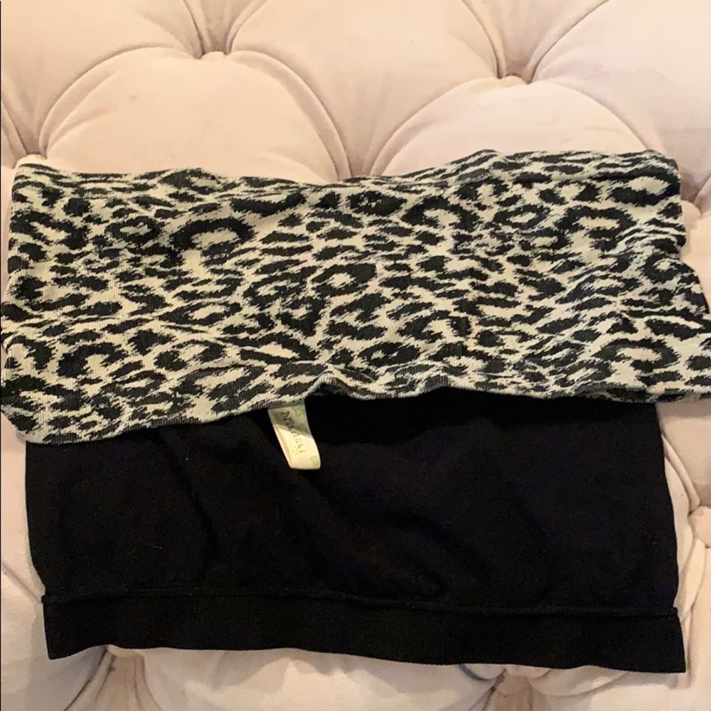 Two one size bandeaus bras
